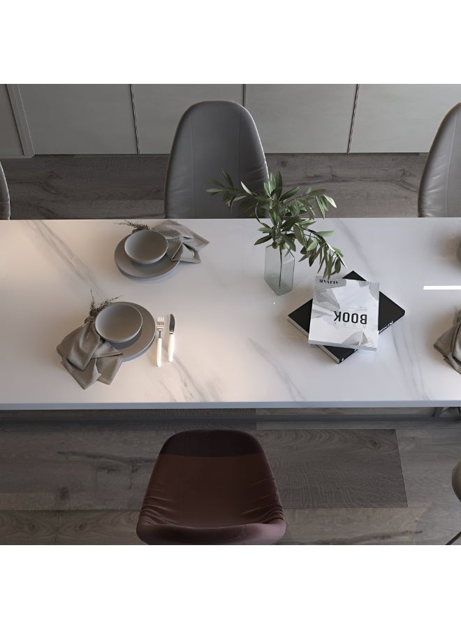 ورق جدران رخامي أبيض ذاتي اللصق – جاز وايت 40×500 سم، مقاوم للماء والزيت للمطبخ والطاولات والجدران - Image 5